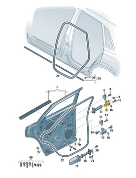 Половинка петля внутренняя правая верх audi q3 aso фото №1