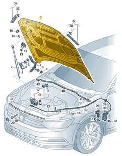 Крышка передняя vw passat b8 оригинальный номер 3g0823031c фото №1