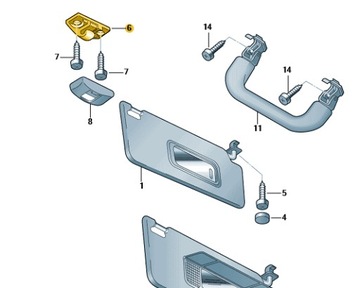 Гачок тримач захисні накладки słoneczej skoda octavia 2 ii фото №1