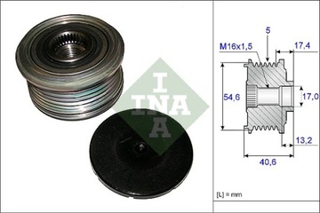 Зчеплення генератора ina 535010910 8200399801 фото №1
