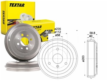 Барабани гальмівні smart зад fortwo 07- textar фото №1