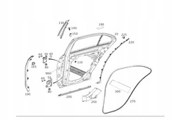 Двері задні праві ліві mercedes e клас w213 фото №1