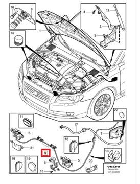 Трос капота volvo s80 ii 07-16r v70 iii 08-16r фото №1