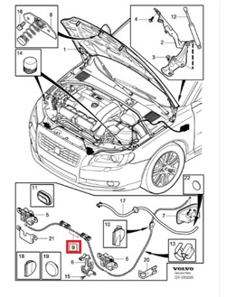 Трос капота volvo xc70 ii 2008-2016r фото №1