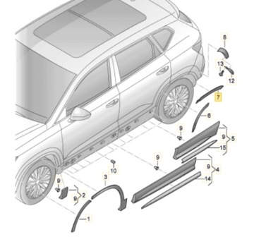 Оригінальний номер seat 575854989d накладка краю підкрилки лівий зад seat ateca фото №1