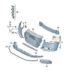 Кронштейн петля передней бампера левый audi a1 дорестайлинг aso оригинал фото №1