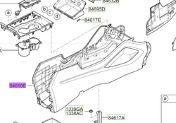 Hyundai консоль середня оригінальний номер 84610d7000trb фото №1