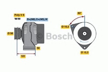 Bosch 986 038 170 генератор генератор 90a 14v do mercedes-benz o 100 фото №1