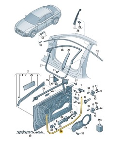 Прокладка дверь наружная левая audi a7 c7 aso фото №1
