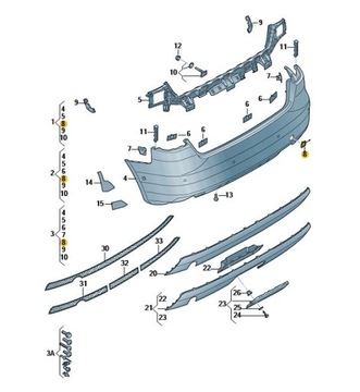 Заглушка вушка фаркоп бампер. зад audi a3 8v sportback фото №1