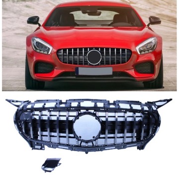 Решітка радіатора mercedes amg gt c190 хром 2014-2017 фото №1