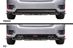 Honda civic x sed диффузор накладка бампера задняя фото №1