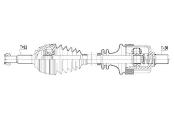 Піввісь привідна renault clio iii 1.6 08- ліва фото №1