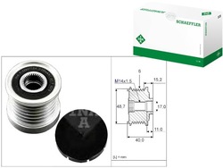 Ina колесо ременное генератора renault фото №1