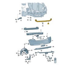 Ковзун бампера lewy-tył skoda fabia oe: 6v9807863 фото №1