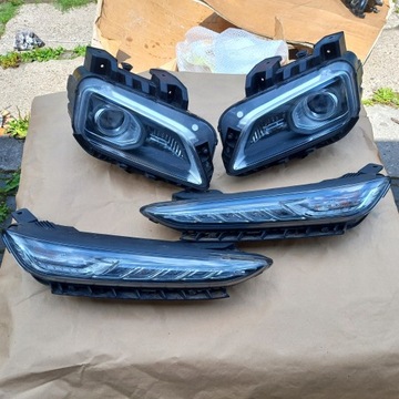 Hyundai kona drl led верхній + нижня повний led комплект лампа фара l+r фото №1