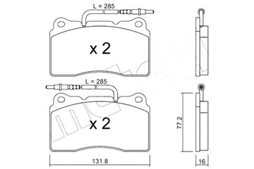 Metelli тормозные колодки тормозные peugeot 607 00- 3,0 v6 фото №1