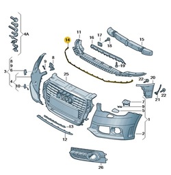 Нижній спойлер бампера перед audi a1 дорестайлінг aso оригінал фото №1