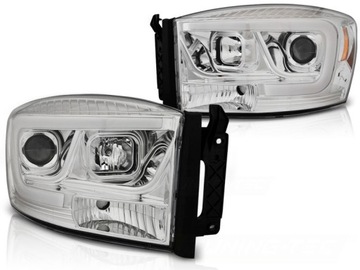 Фары dodge ram 06-08r led трубка хром фото №1