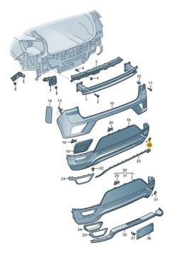 Заглушка ушка фаркоп бампера vw t-roc aso фото №1