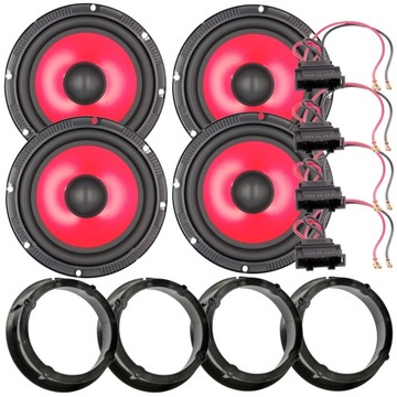 4x басовые динамики 165mm проставки do vw passat b5 golf 4 iv перед i зад фото №1