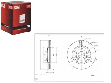 Диски гальмівні 2szt. перед qashqai 1.2dci 13- hart фото №1