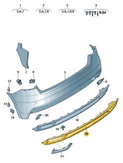 Спойлер накладка диффузор заднего бампера audi a1 aso оригинал новая фото №1