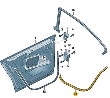 Passat cc прокладка wew. дверь зад оригинальный номер 3c8867913a фото №1