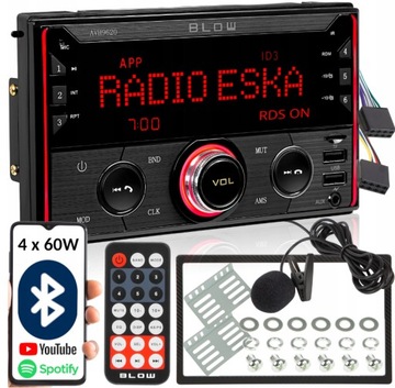 Радіо автомобільні 2din блютуз rds 2xusb sd 4x60w + кишеня фото №1