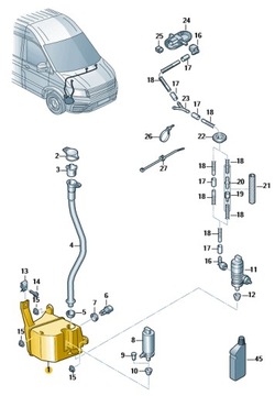 Бак рідини склоомивача vw crafter aso фото №1