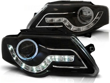 Лампи vw passat b6 3c 05-10r кільця led чорний + двигуни reg. безкоштовно!! фото №1