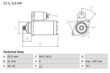 Стартер 986 021 630 bosch vw crafter фото №1