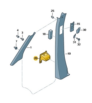 Накладка стойка b внутренние volkswagen crafter оригинальный номер фото №1
