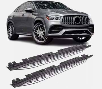 Градусы пороги боковые з планка led mercedes gle купе w167 c167 led хром фото №1