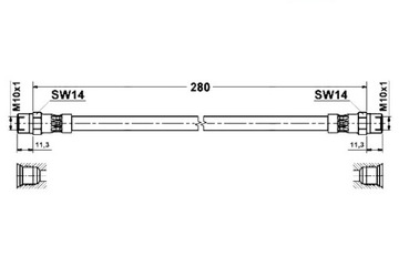 Шланг гальмівний ate 83.6204-0280.3 фото №1