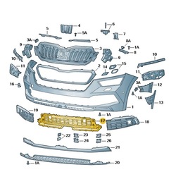 Нижняя решётка бампера перед skoda scala/kamiq 658853677 фото №1