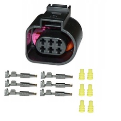 Штекер разъём 1,5 vw audi skoda seat 6 pin 1j0973713 фото №1