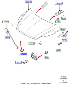 Замок капота ford focus mk2 c-max mk1 kuga mk1 фото №1