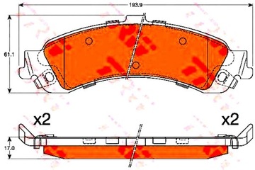 Trw тормозные колодки тормозные cadillac escalade chevrolet a фото №1