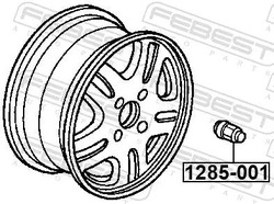 Гайка колеса 1285-001 febest hyundai accent i ii фото №1