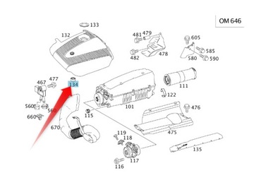 Резинка крепление защитные накладки двигателя mercedes om646 фото №1