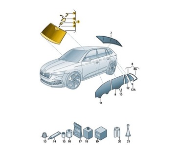 Скло лобове шарова przyciemn. skoda scala/kamiq oe: 657845011dnvb фото №1