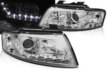 Лампы передние фары audi a4 b6 cabrio 02-06r daylight led хром фото №1