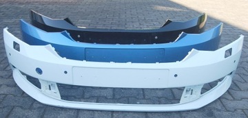 Skoda fabia iii 14-18 r бампер переднее 6v0807221 белый pdc омыватель фото №1