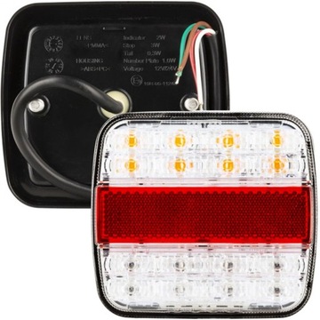 Лампа задня комбінована діодний led біла 4-функціональна 12-24v 20xled причіп фото №1