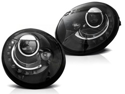 Лампи фари vw new beetle 98-05 чорний led фото №1