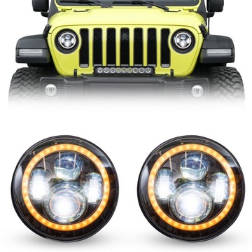 Jeep wrangler jl 2018+ лампы передние светодиодные 7'' halo глаза фото №1