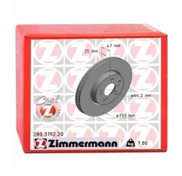 Zimmermann 280.3192.20 диск тормозная фото №1
