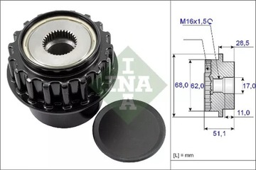 Ролик генератора volvo s80 ii as t6 a /ina/ фото №1