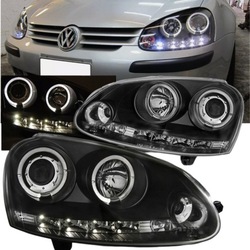 Лампы фары do vw golf v 5 od 2003 do 2009 кольца led линзы новое фото №1